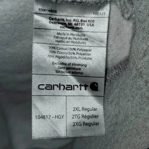 Carhartt Mens 2XL Original Fit Logo Hit Sweatshirt Hoodie - Picture 12 of 14